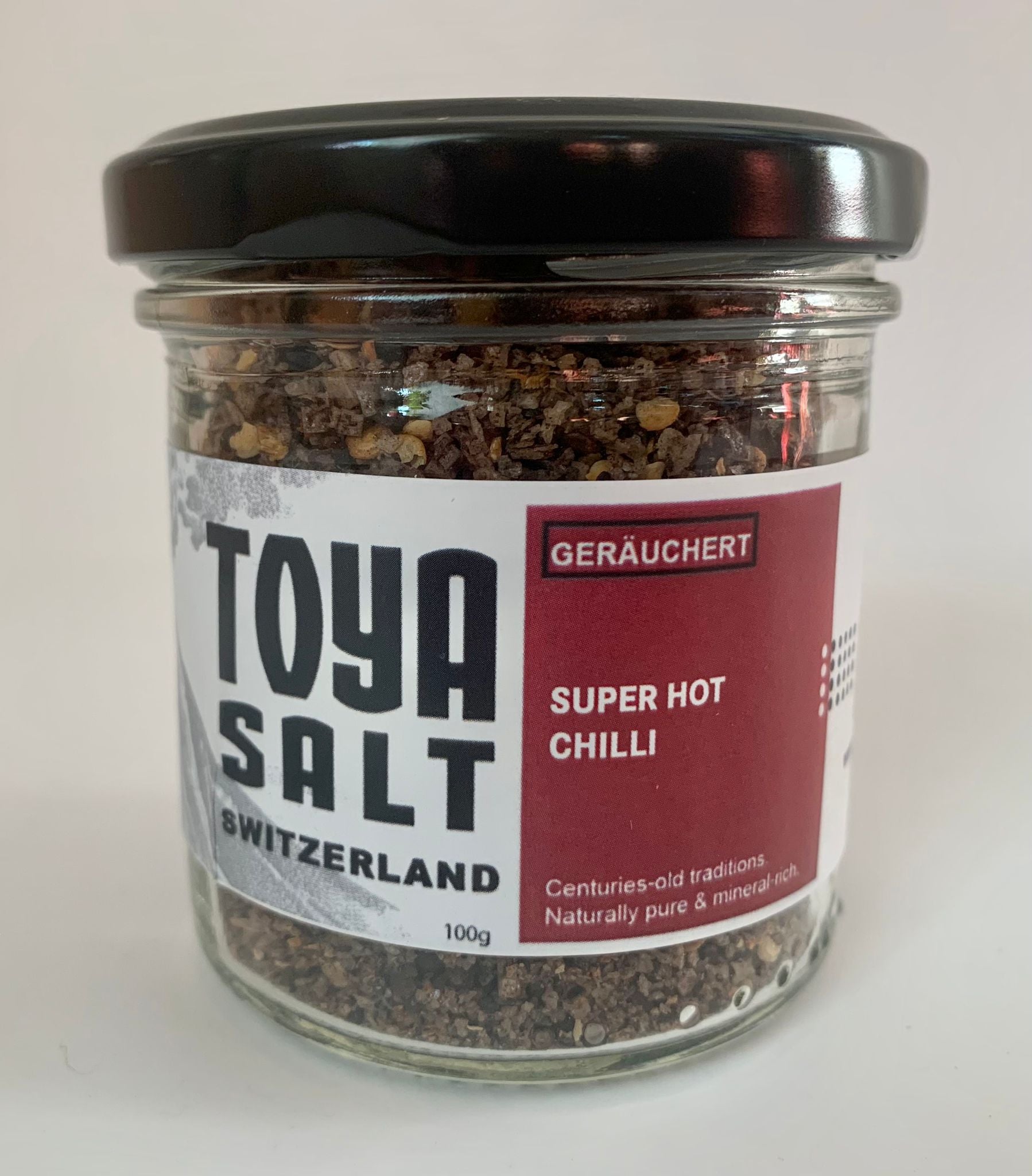 Geräuchertes Meersalz mit Super Hot Chili - Toya Salt Switzerland